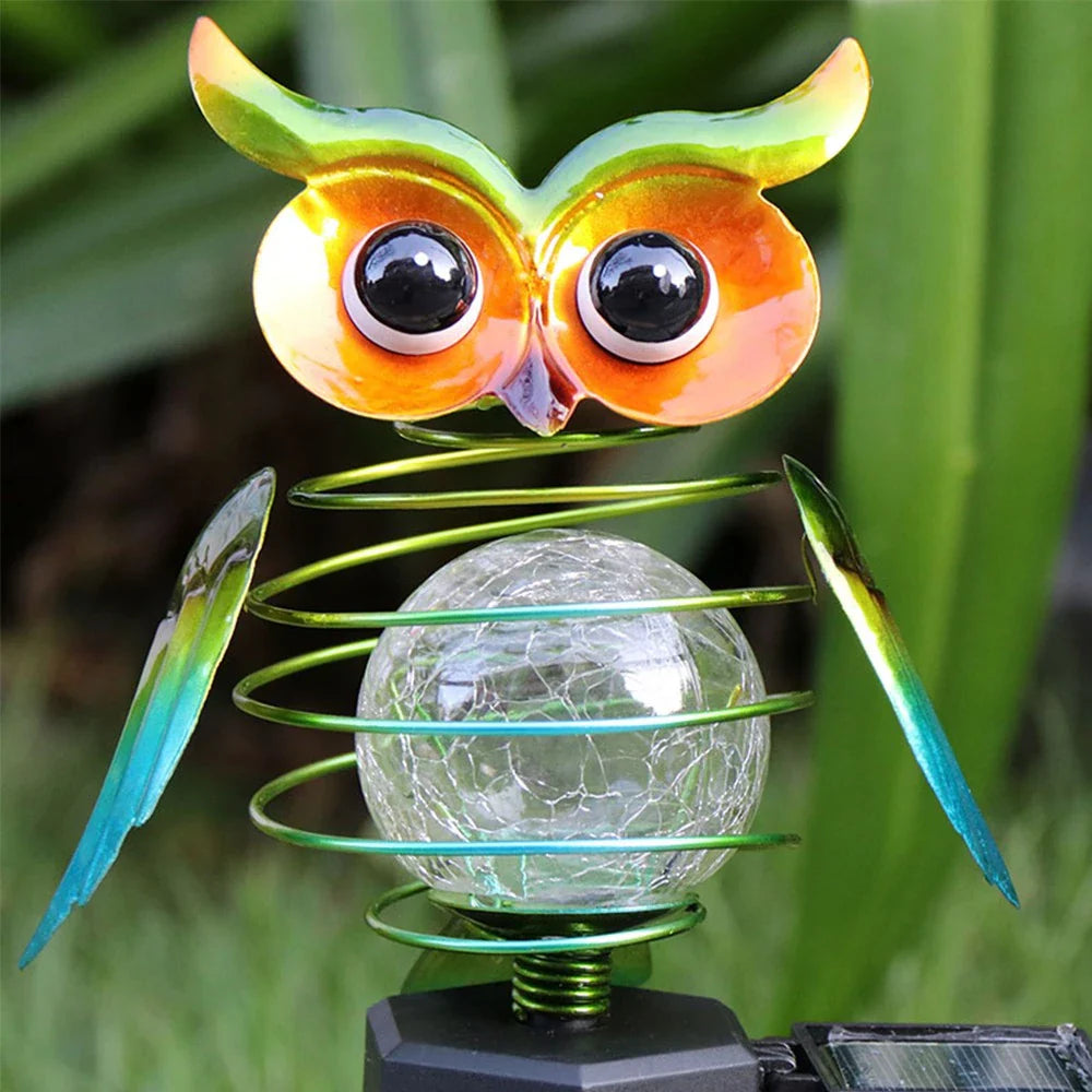 Solar Garden Light Owl With Colour Change - Decorative Led Outdoor Lighting For Garden And Yard
