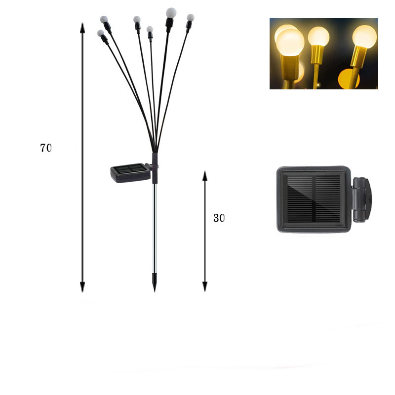 Led Solar Garden Light With Flexible Light Spheres - Waterproof Decorative Light For Flower Beds And Paths