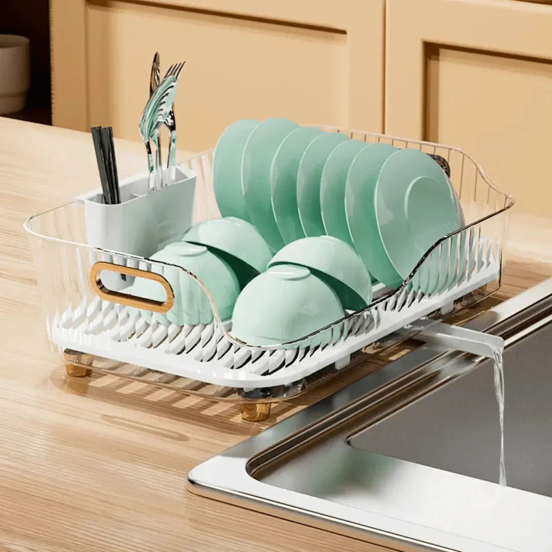 Draining Rack for Crockery with Drain and Modern Design