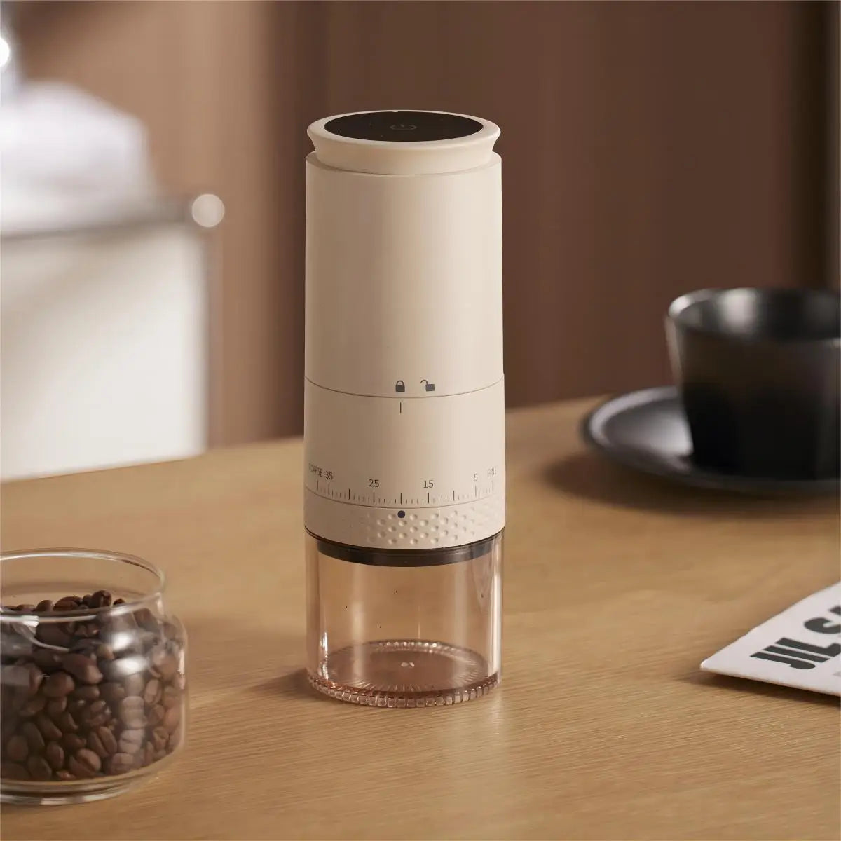 Portable Electric Coffee Grinder with Adjustable Grind