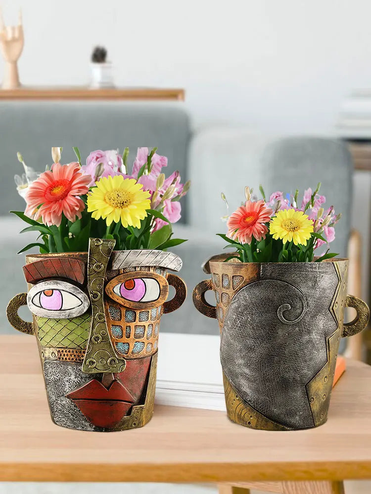 Colourful Face Flower Pot - Creative Decoration for the Home and Garden
