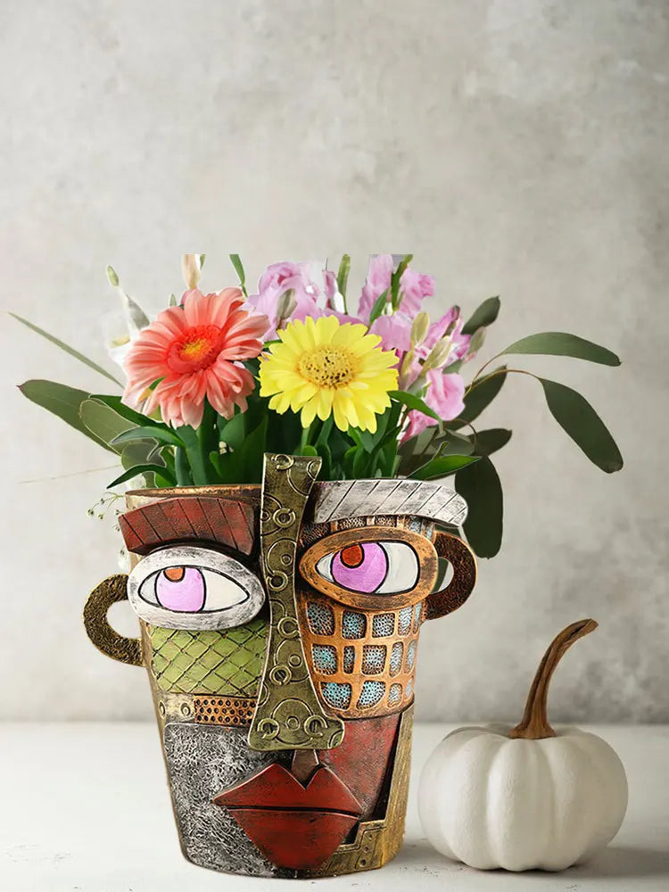 Colourful Face Flower Pot - Creative Decoration for the Home and Garden