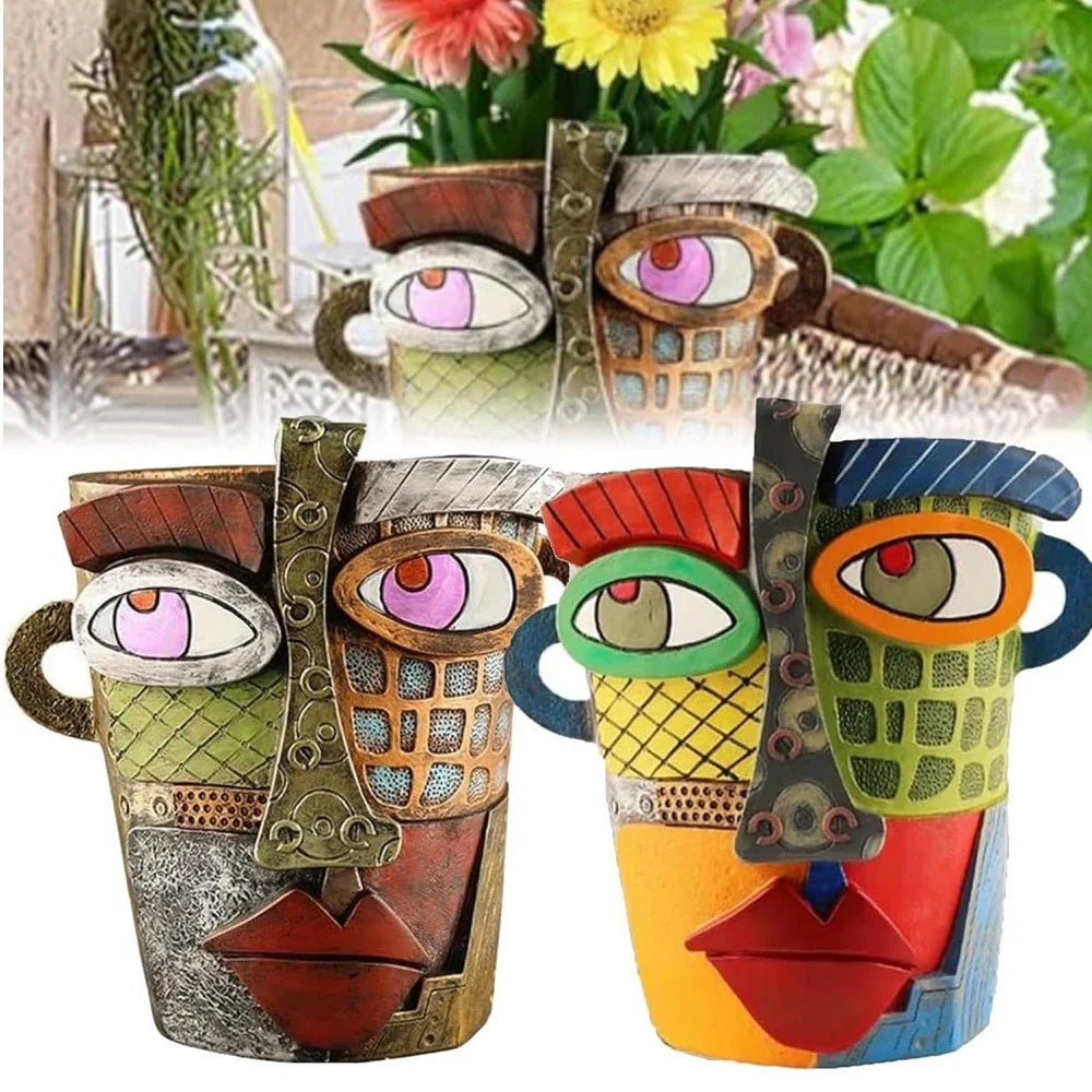 Colourful Face Flower Pot - Creative Decoration for the Home and Garden