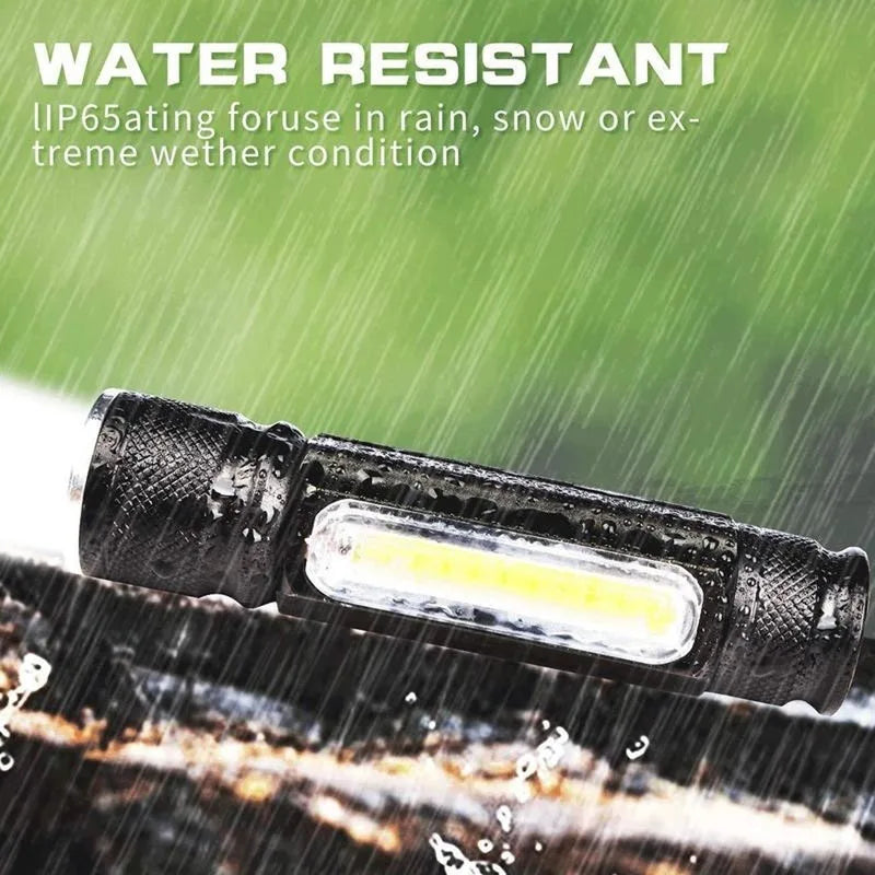 USB Rechargeable Magnetic Flashlight - LED Emergency Light With Magnet And Carrying Strap
