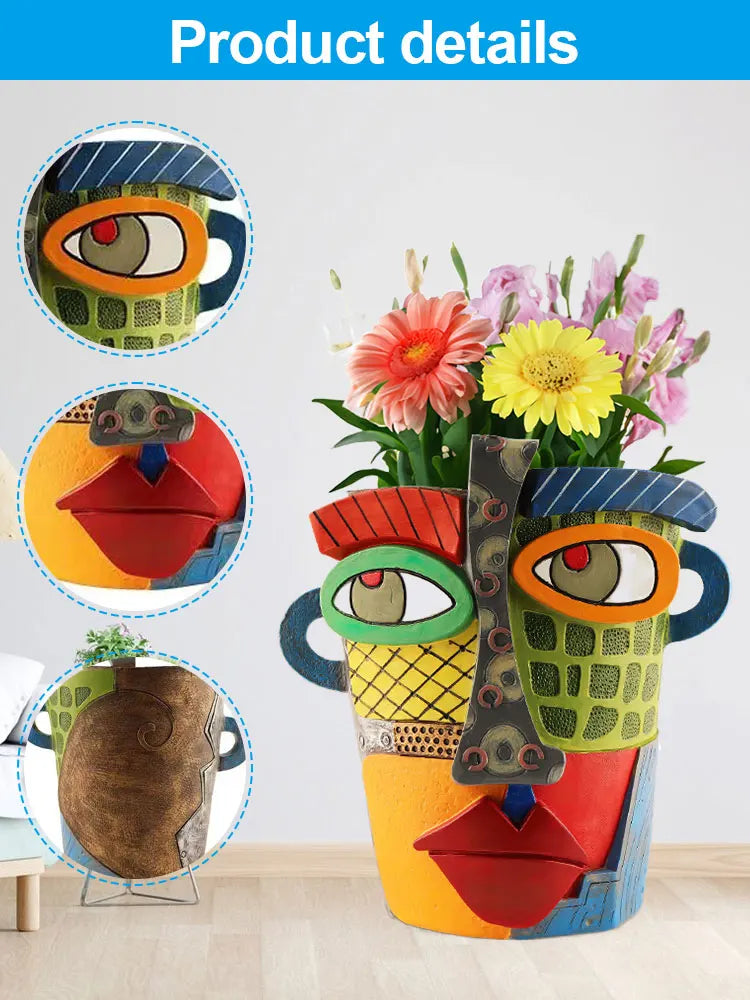 Colourful Face Flower Pot - Creative Decoration for the Home and Garden