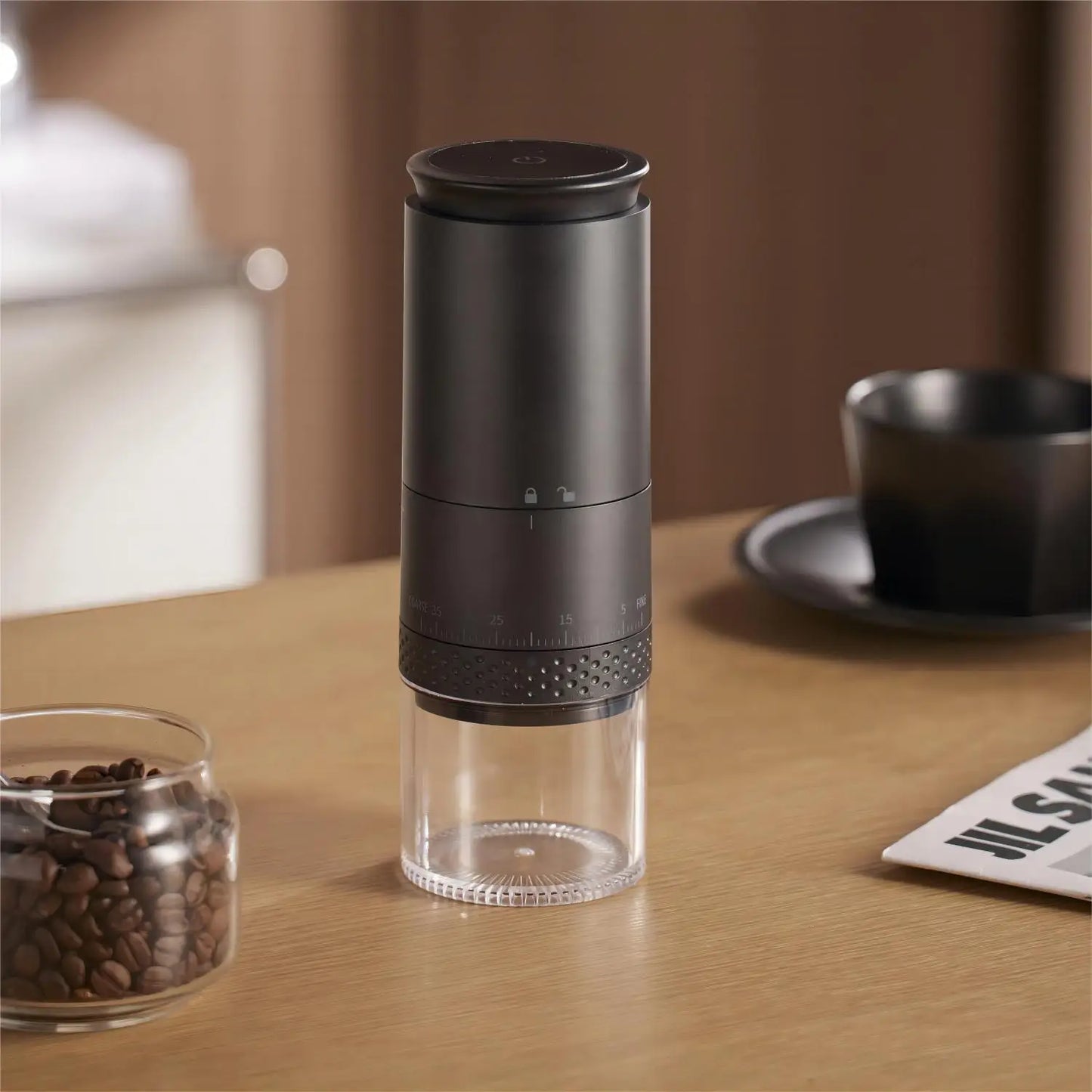 Portable Electric Coffee Grinder with Adjustable Grind