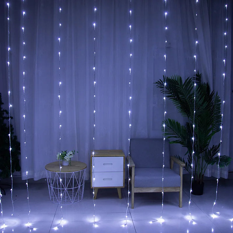 Led Light Curtain With Colour Change - Decorative Fairy Lights For Windows Walls And Parties