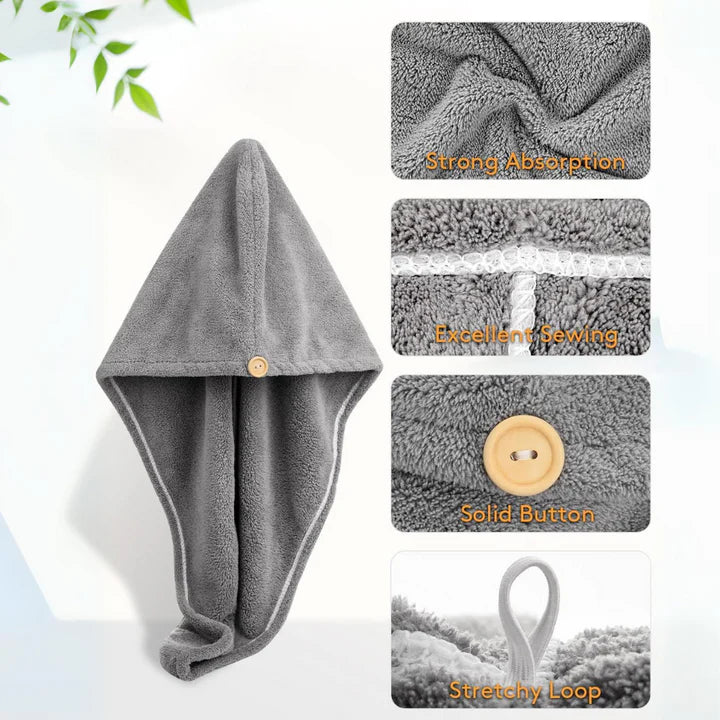 Microfiber Hair Towel Set | 3-Pack for Quick Drying