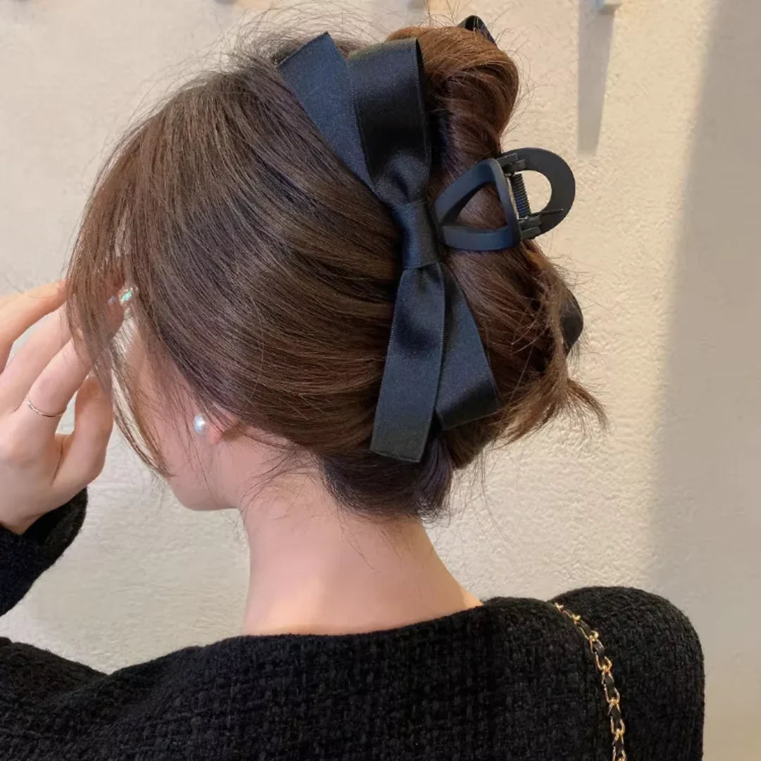 Large Hair Clips With Satin Bows