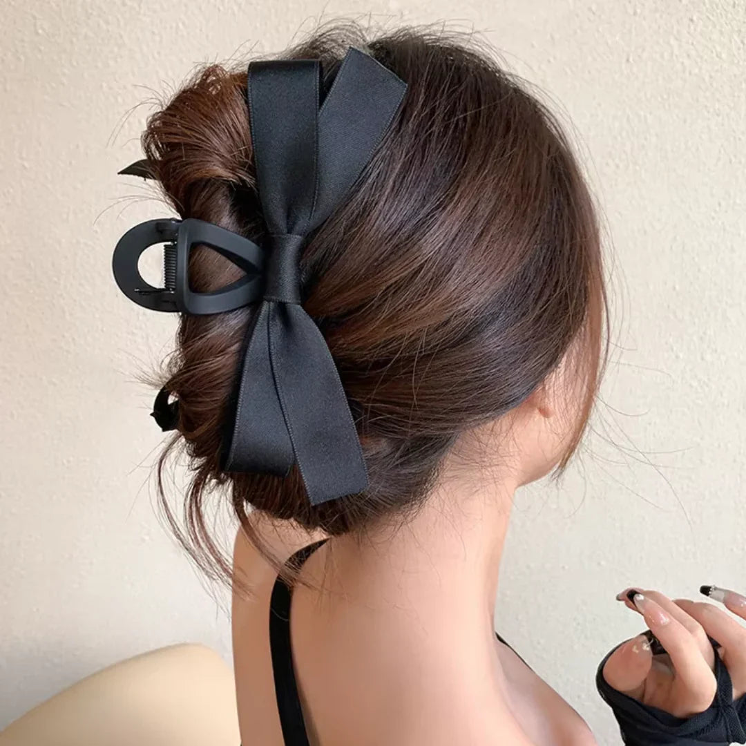 Large Hair Clips With Satin Bows