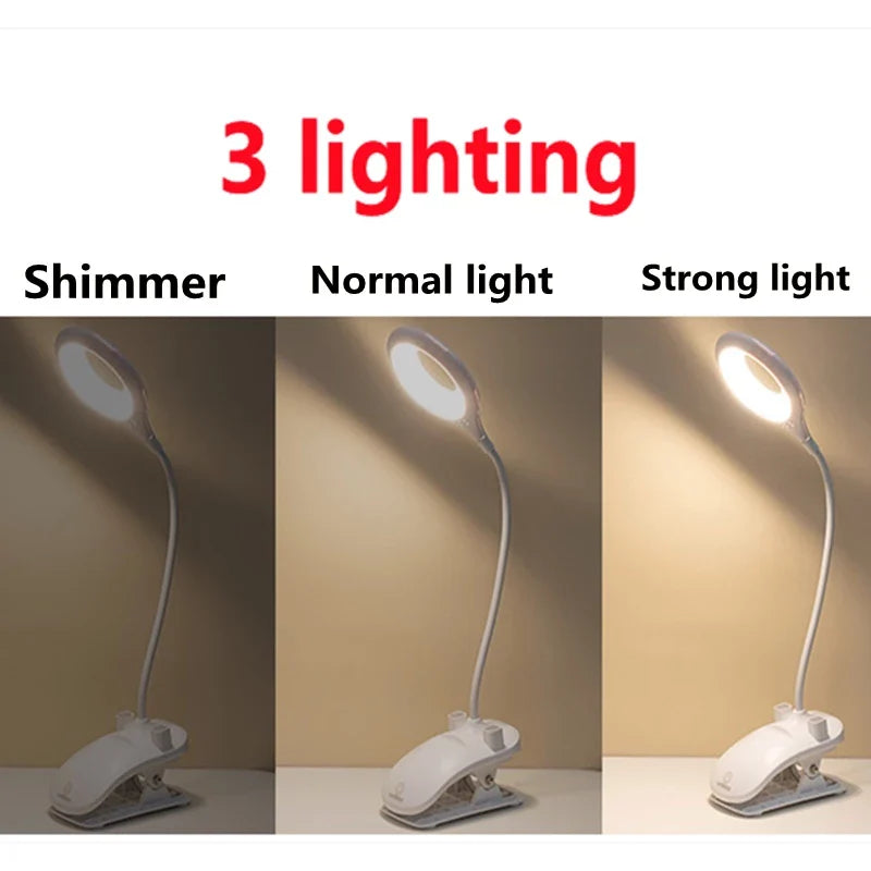 Rechargeable Led Desk Lamp With Clip - Adjustable Desk Lamp For Home Office And Study