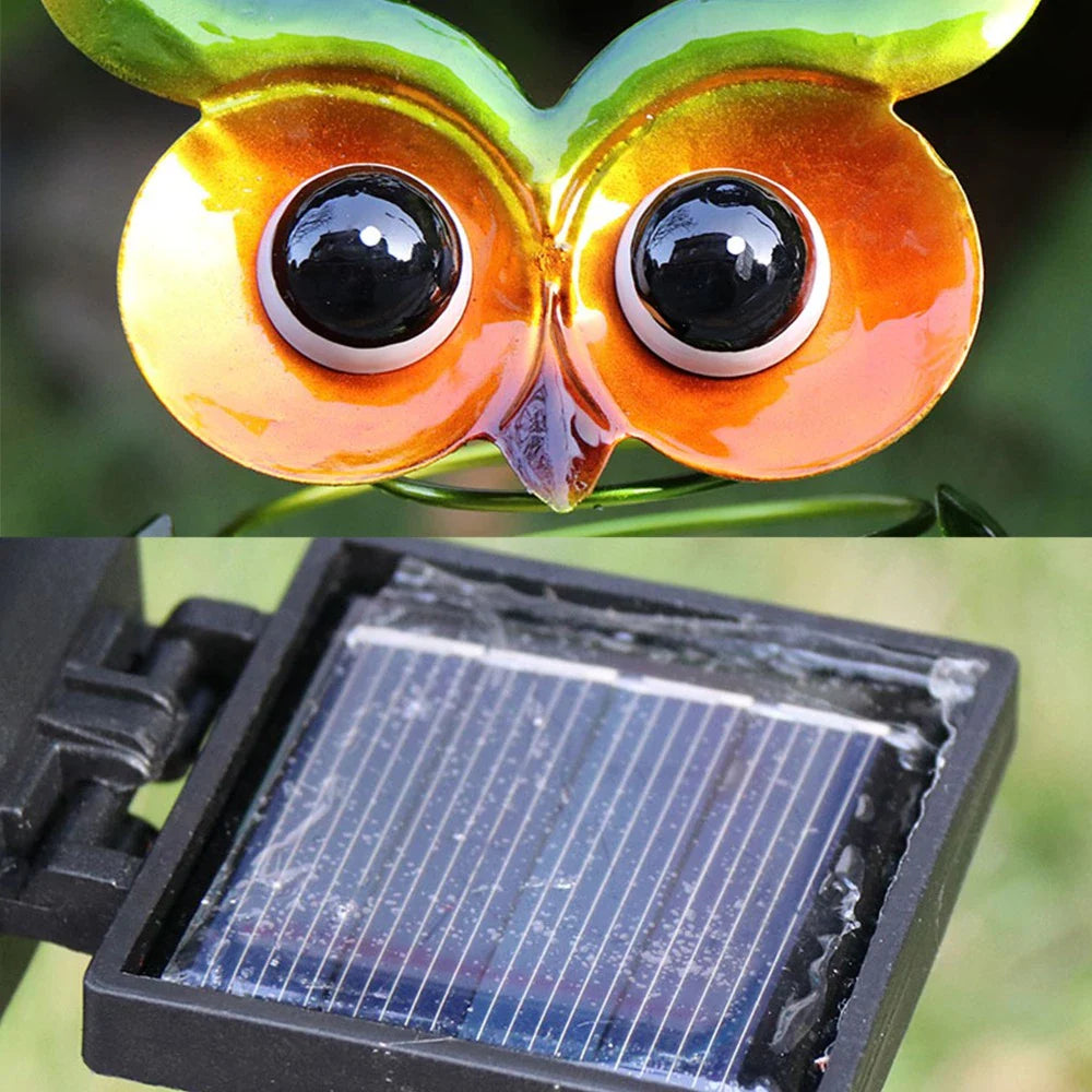 Solar Garden Light Owl With Colour Change - Decorative Led Outdoor Lighting For Garden And Yard