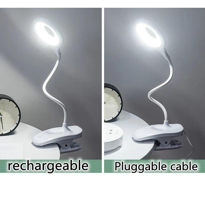 Rechargeable Led Desk Lamp With Clip - Adjustable Desk Lamp For Home Office And Study