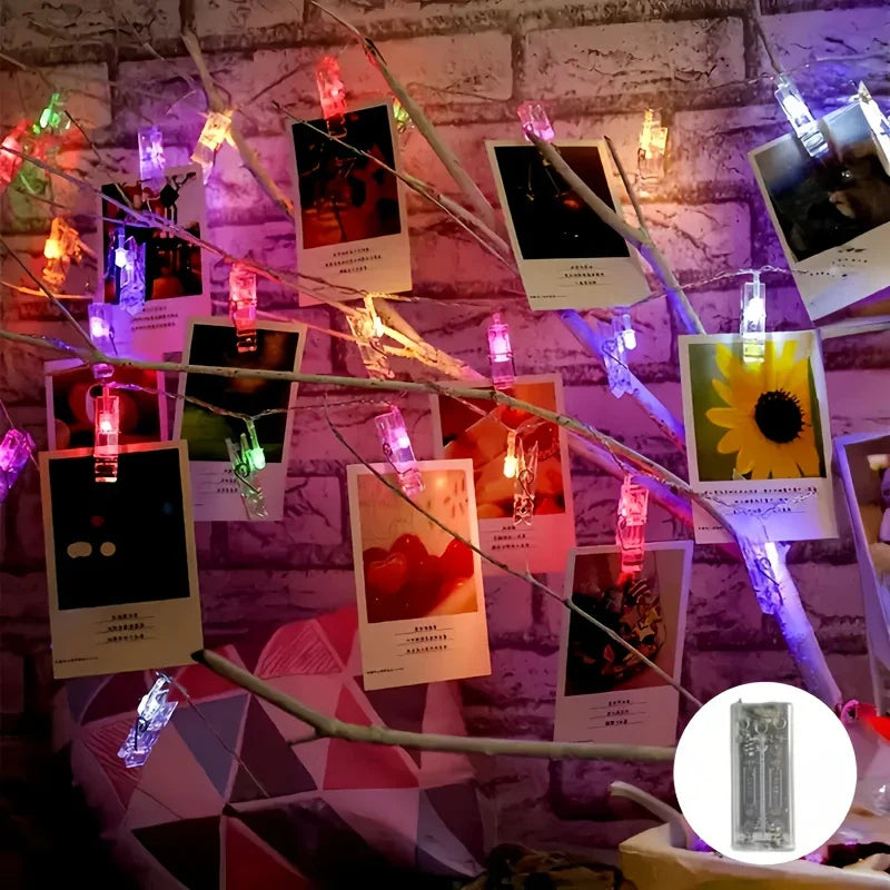 Led Photo Clip Light Chain With Battery Operation - Colour - Changing Lights For Decoration And Photo Presentation
