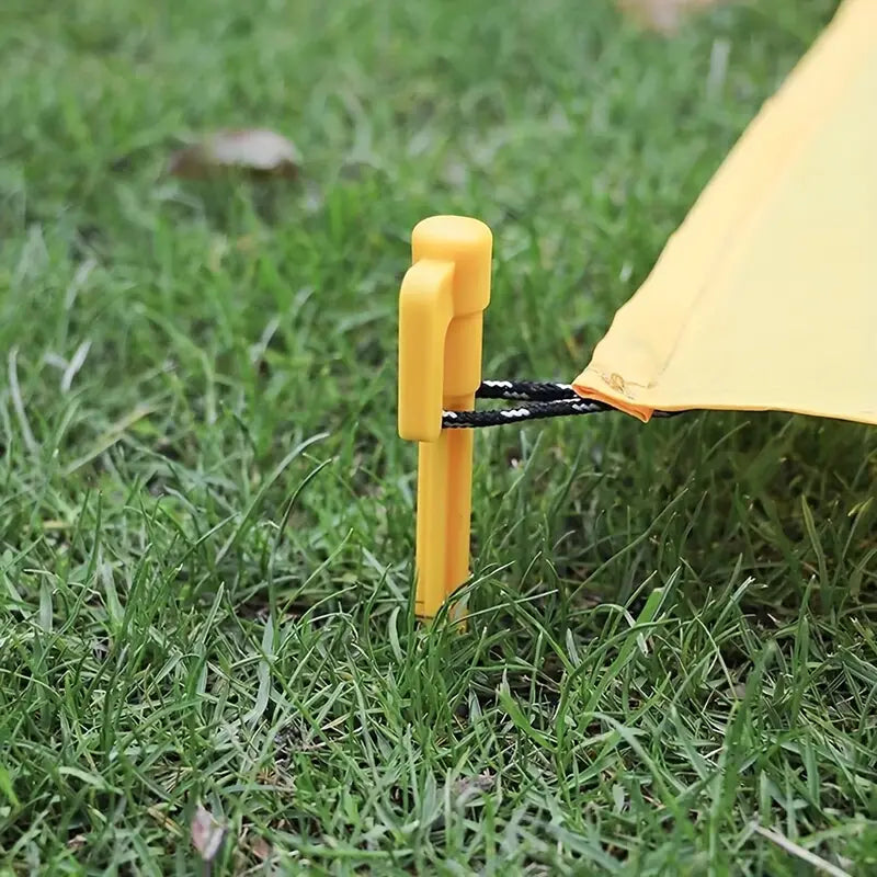 Plastic Tent Pegs with Hooks - Camping Pegs for Tarpaulins and Tarp
