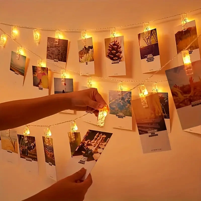 Led Photo Clip Light Chain With Battery Operation - Colour - Changing Lights For Decoration And Photo Presentation