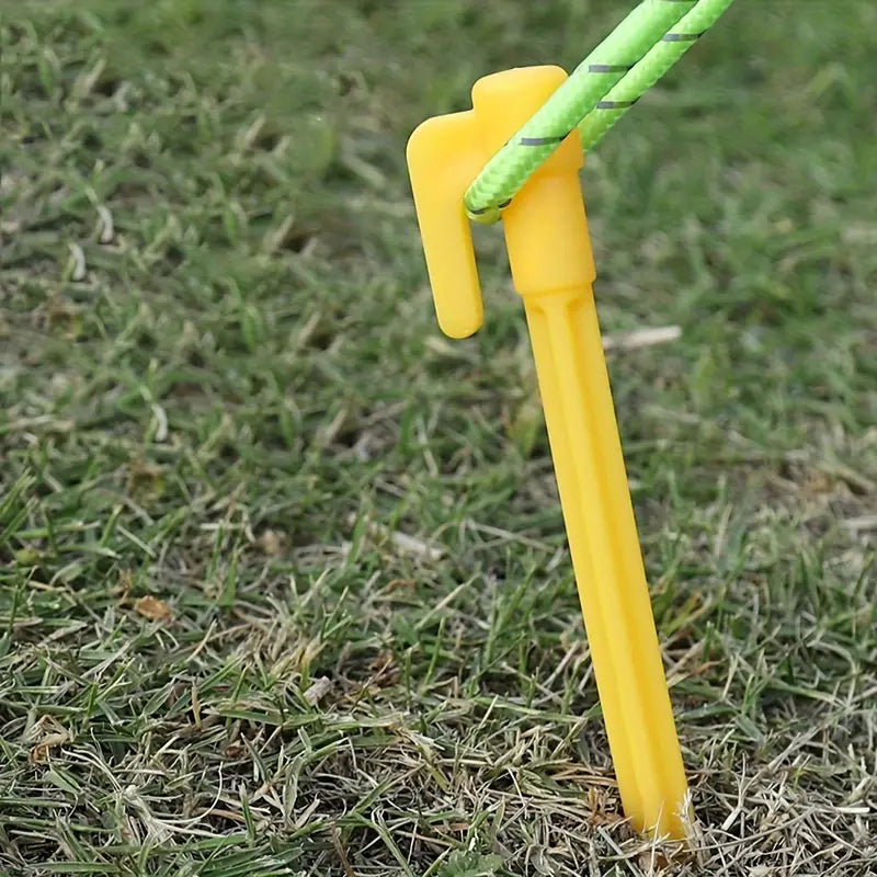 Plastic Tent Pegs with Hooks - Camping Pegs for Tarpaulins and Tarp