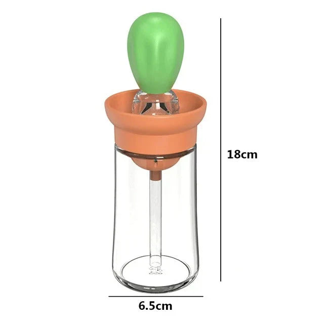 Oil Dispenser with Silicone Brush - Precise Dosing & Easy to Use for Cooking & Grilling