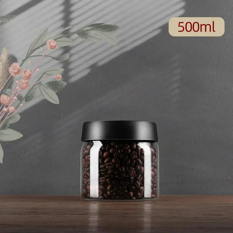 Glass Coffee Bean Storage Container With Flavour Protection Lid For Long - Lasting Freshness