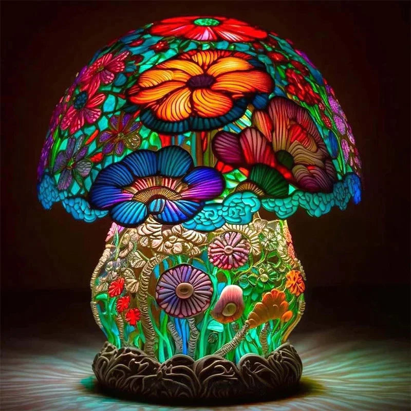 Charming Table Lamp With Stained Glass