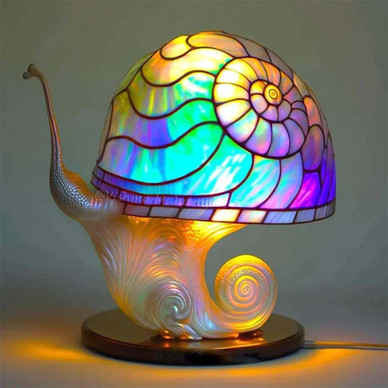 Charming Table Lamp With Stained Glass