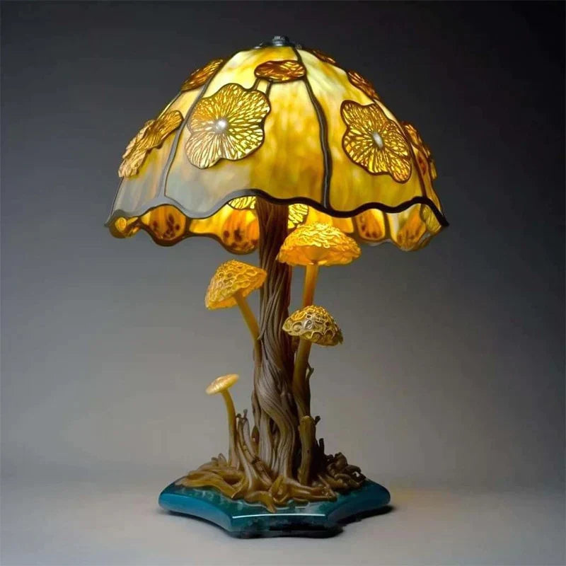 Charming Table Lamp With Stained Glass