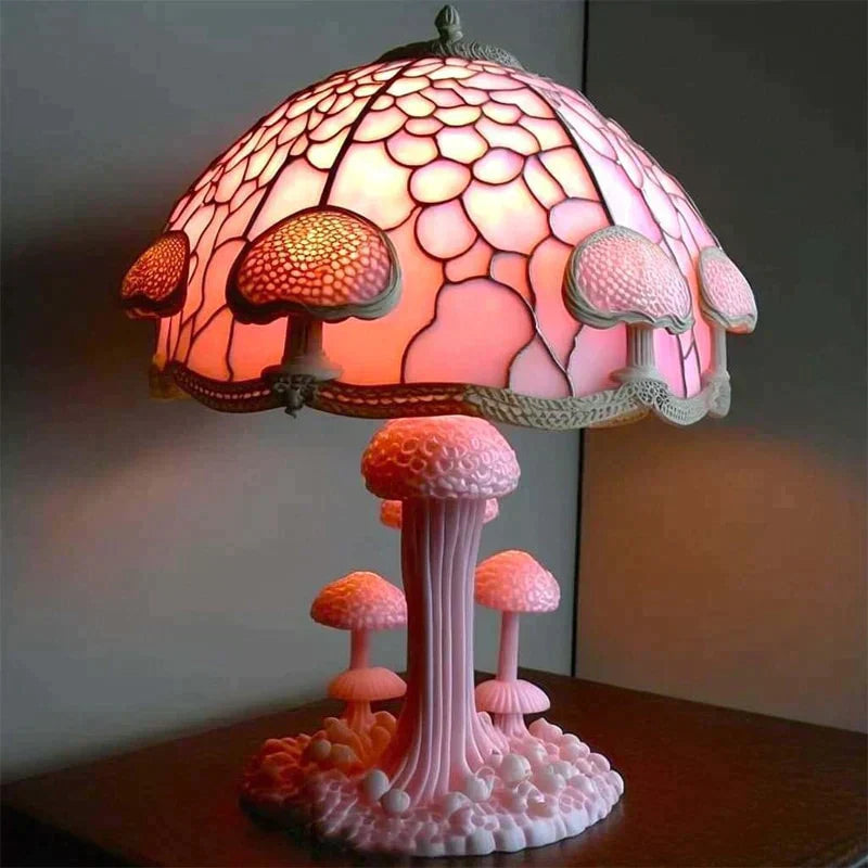 Charming Table Lamp With Stained Glass