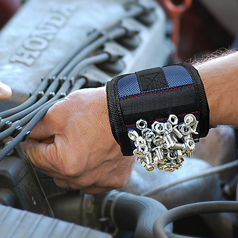 Magnetic Tool Holder Wristband for Screws and Nails