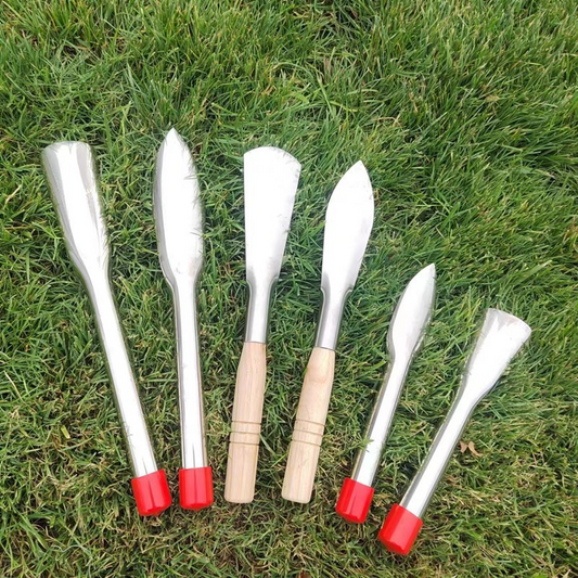 Stainless Steel Weed Cutters and Digging Tools - Garden Tools with Wooden Handles