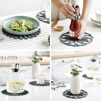 3-piece Silicone Coaster Set Heat-resistant Protective Mats