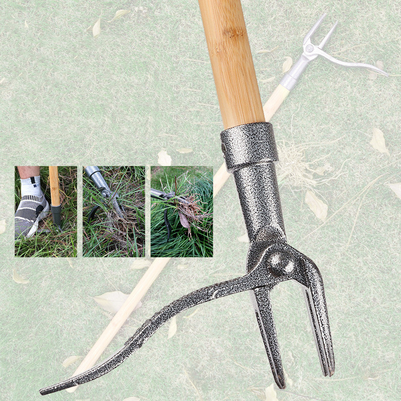 Weed Puller with 4 - Claw Head - Effective Iron Garden Tool for Root Removal