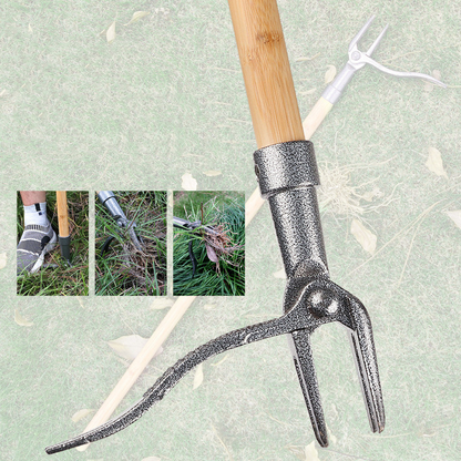 Weed Puller with 4 - Claw Head - Effective Iron Garden Tool for Root Removal