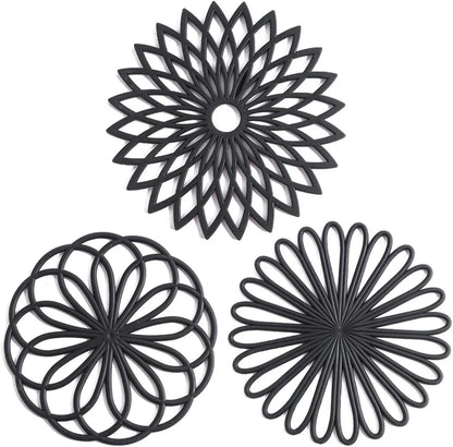 3-piece Silicone Coaster Set Heat-resistant Protective Mats
