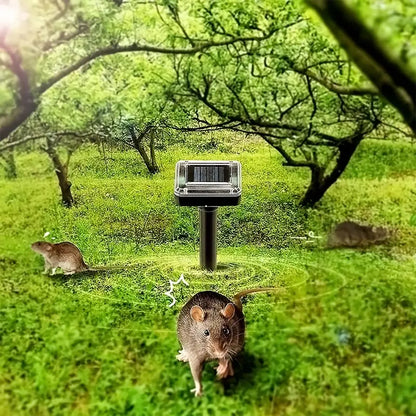 Solar - Powered Snake and Pest Repellent - Ultrasonic Device for the Garden