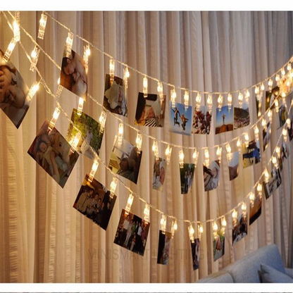 Led Photo Clip Light Chain With Battery Operation - Colour - Changing Lights For Decoration And Photo Presentation