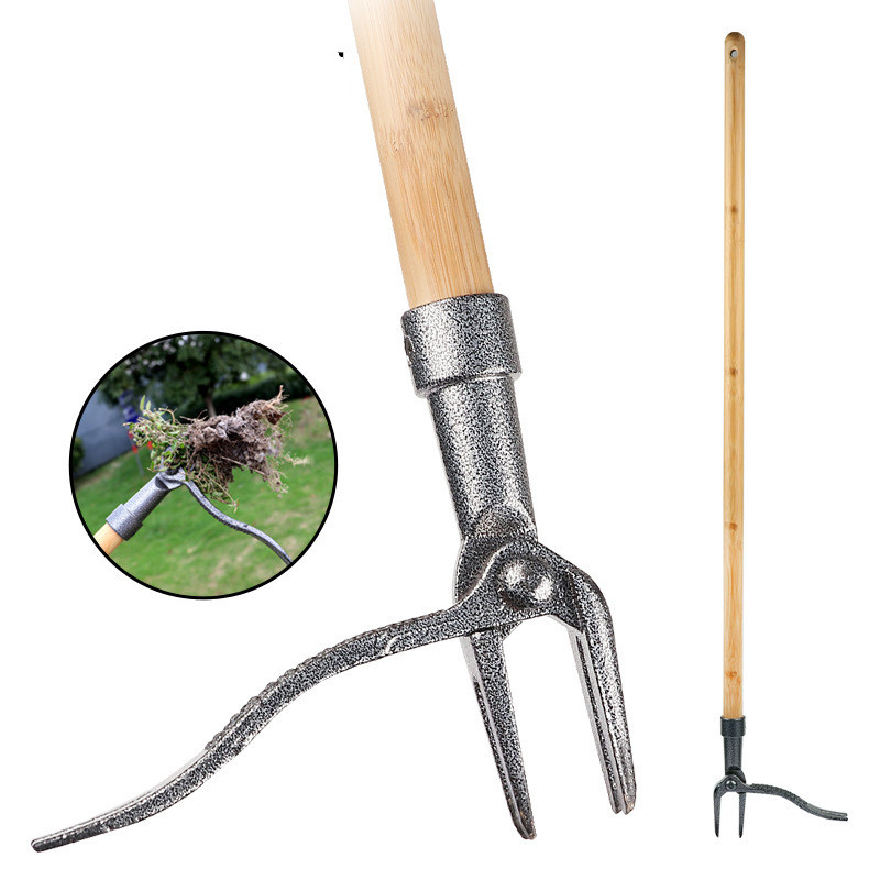 Weed Puller with 4 - Claw Head - Effective Iron Garden Tool for Root Removal
