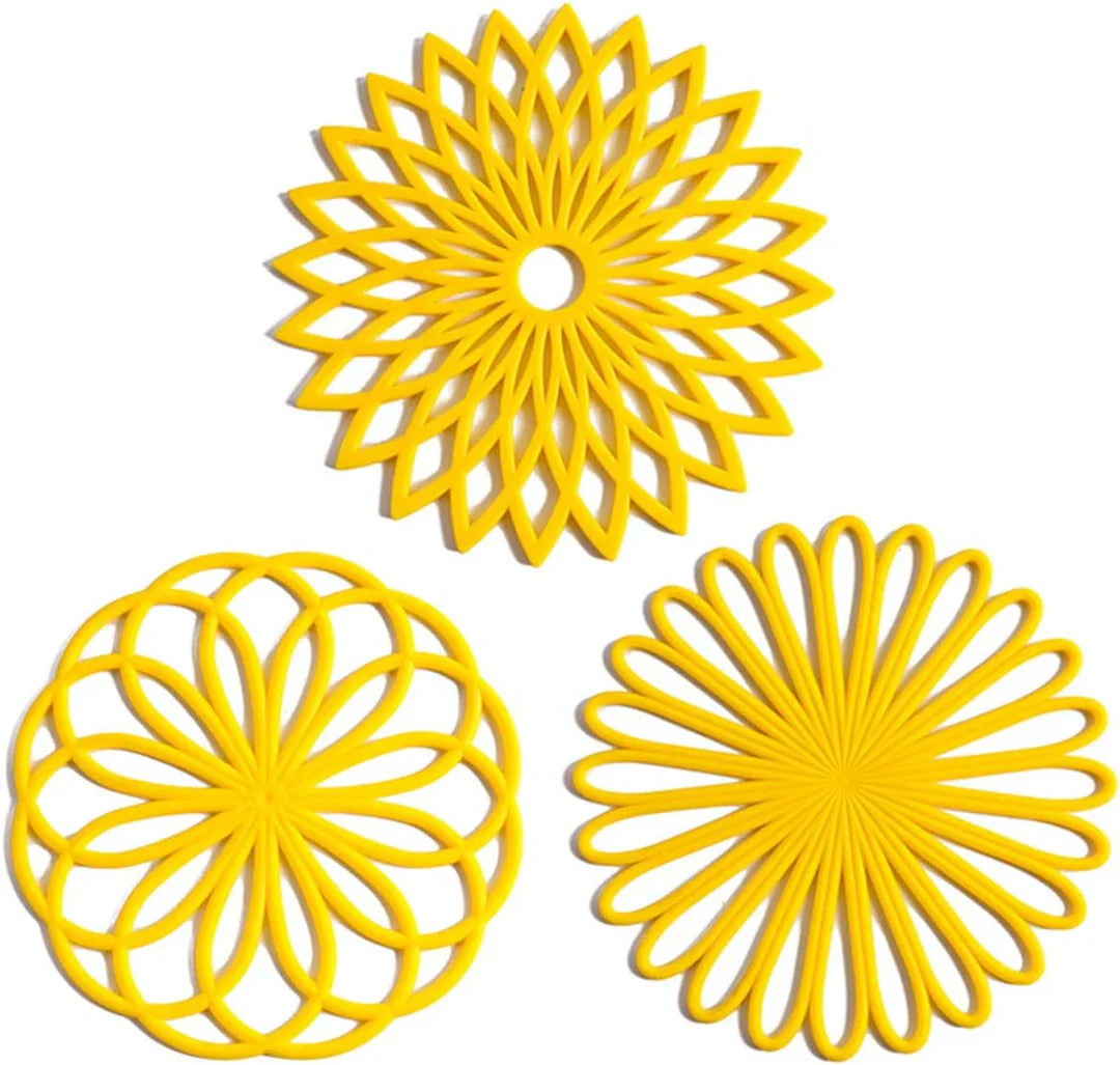 3-piece Silicone Coaster Set Heat-resistant Protective Mats