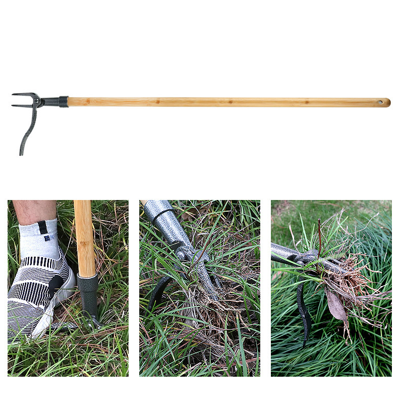 Weed Puller with 4 - Claw Head - Effective Iron Garden Tool for Root Removal