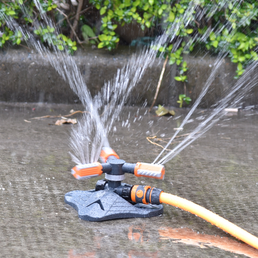 Rotatable Garden Sprinkler with 3 Nozzles - Efficient Irrigation Sprinkler for Lawns and Gardens