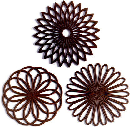 3-piece Silicone Coaster Set Heat-resistant Protective Mats
