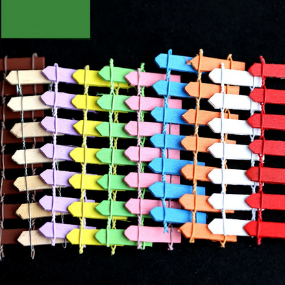 Miniature Wooden Garden Fence - Colourful Decoration for Fairy Gardens and Model Making