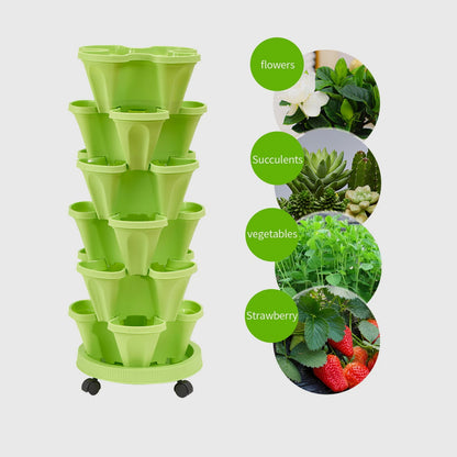 6 - Layer Vertical Plant Tower - Three - Dimensional Flower System for the Garden
