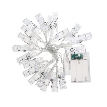 Led Photo Clip Light Chain With Battery Operation - Colour - Changing Lights For Decoration And Photo Presentation