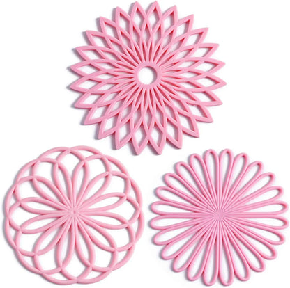 3-piece Silicone Coaster Set Heat-resistant Protective Mats