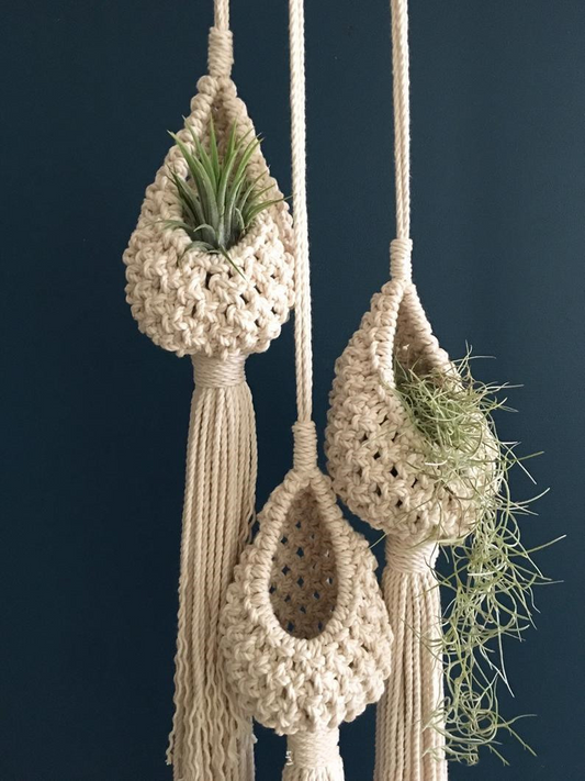 Handmade Macramé Plant Hanger - Decorative Suspension for Plants in Boho Style