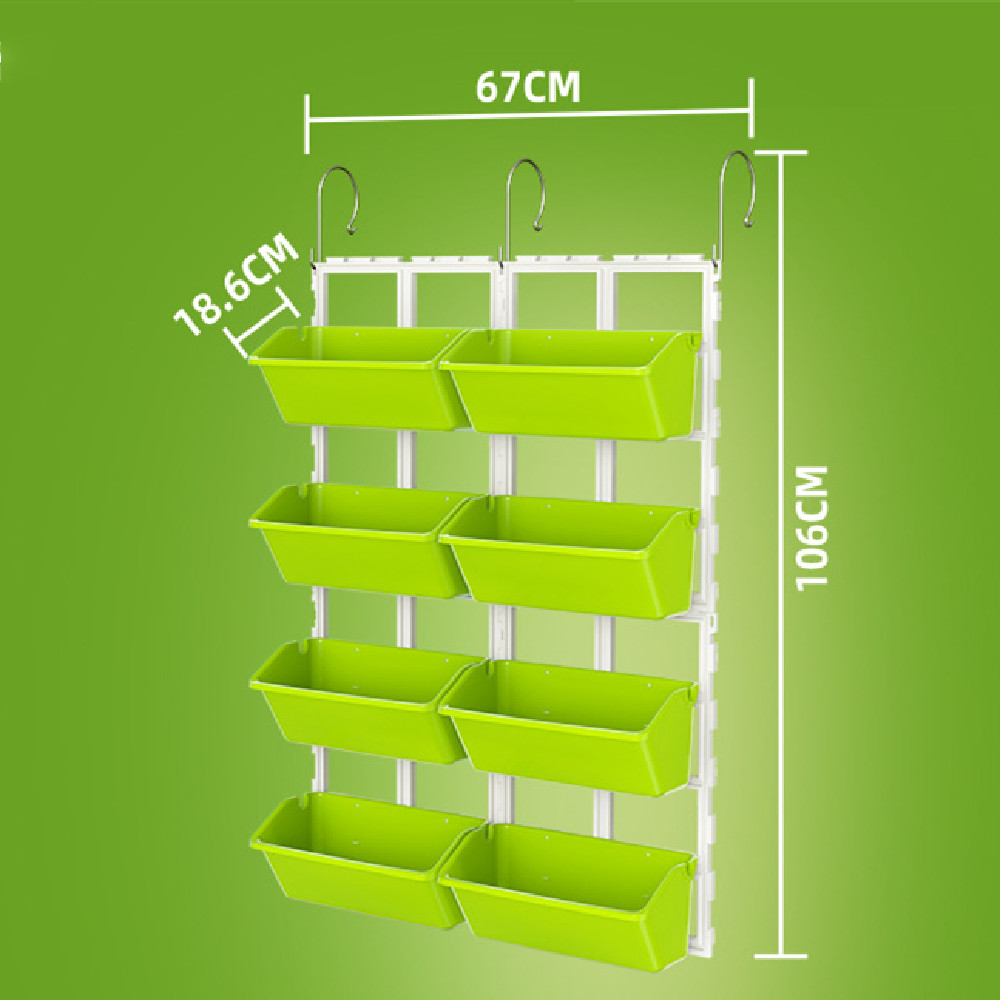 Vertical Plant Storage with 8 Pockets - Wall - Mounted Plant Shelf for Balcony and Garden