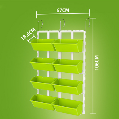 Vertical Plant Storage with 8 Pockets - Wall - Mounted Plant Shelf for Balcony and Garden