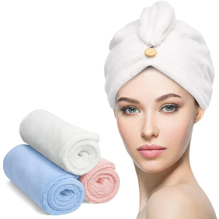 Microfiber Hair Towel Set | 3-Pack for Quick Drying