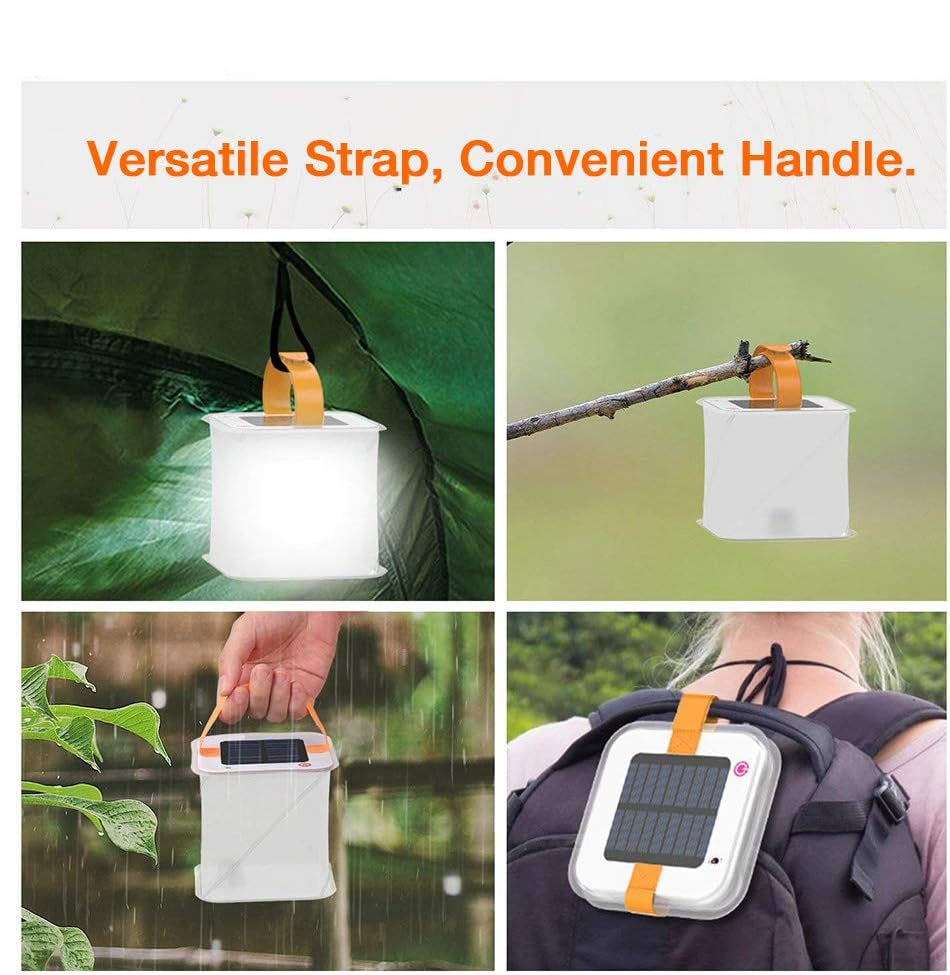 Solar Led Lantern - Portable Foldable Camping Lamp With Solar Power For Outdoor Activities
