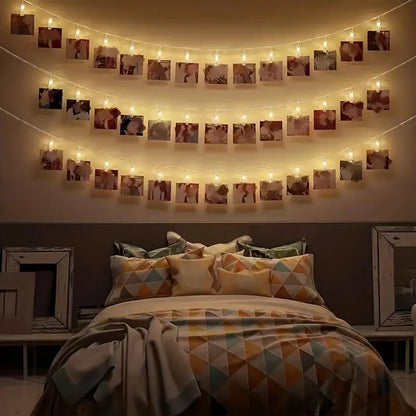 Led Photo Clip Light Chain With Battery Operation - Colour - Changing Lights For Decoration And Photo Presentation